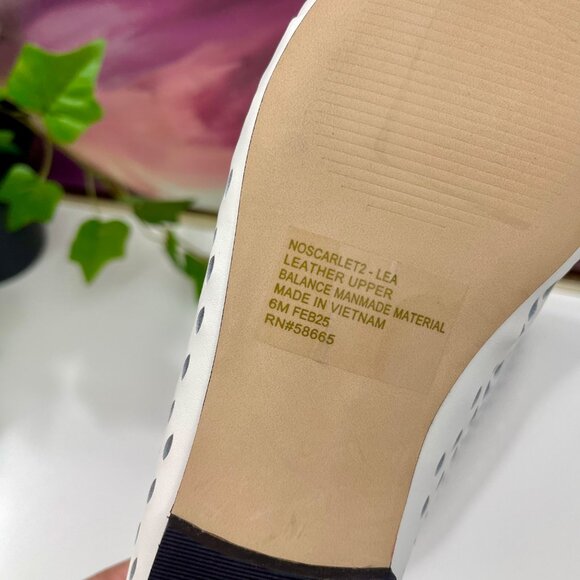 Nordstrom Scarlet Pointed Toe Flat in White Perforated Size 6 - Picture 13 of 14